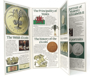 Brilliant Uncirculated £1 Coin Presentation Pack Wales 1985 - £1 BU PACK - Cambridgeshire Coins