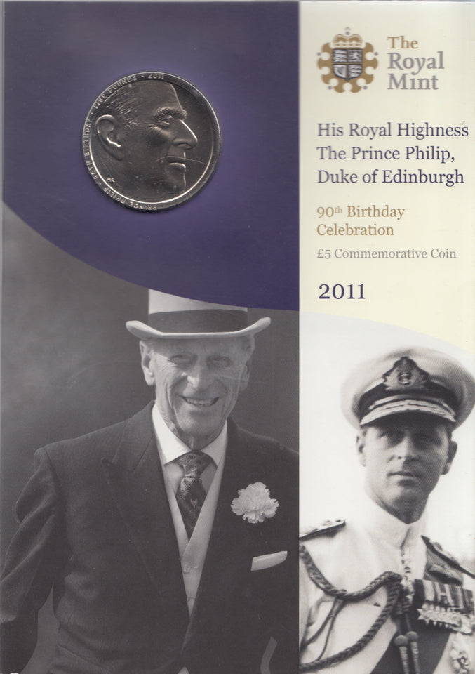 Brilliant Uncirculated £5 Coin Presentation Pack Prince Philip 90th Birthday - £5 BU PACK - Cambridgeshire Coins