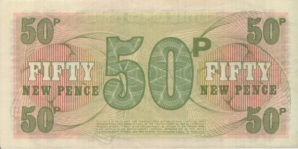 BRITISH ARMED FORCES 50 PENCE BANKNOTE REF 1268 - World Banknotes - Cambridgeshire Coins