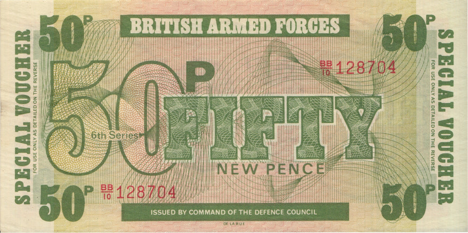 BRITISH ARMED FORCES 50 PENCE BANKNOTE REF 1268 - World Banknotes - Cambridgeshire Coins