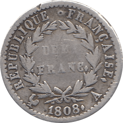 1808 SILVER HALF FRANC MINT MARK A FRANCE REF H80