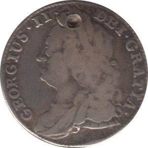 1743 SIXPENCE 1 ( NF )
