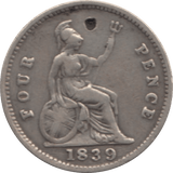 1839 FOURPENCE HOLED ( GF ) - Fourpence - Cambridgeshire Coins