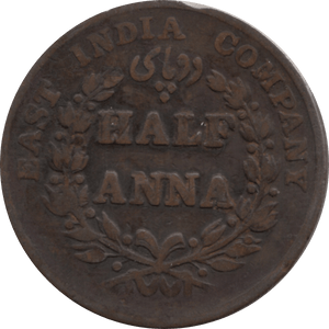 1835 INDIA HALF ANNA - WORLD COINS - Cambridgeshire Coins