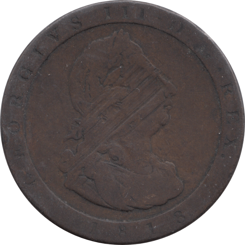 1813 ISLE OF MAN PENNY ( FINE )
