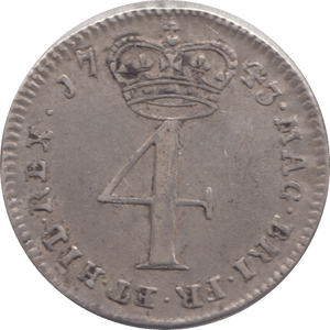 1743 MAUNDY FOURPENCE ( GVF )