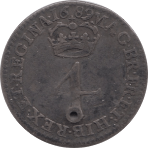 1689 MAUNDY FOURPENCE HOLED ( GF ) 1