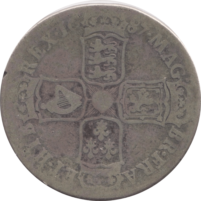 1687 HALFCROWN ( NF ) 1