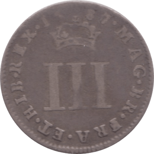 1687 MAUNDY THREEPENCE ( NF ) 1