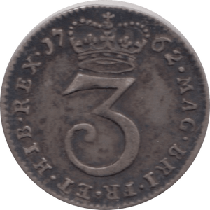 1762 MAUNDY THREEPENCE ( GVF ) 1