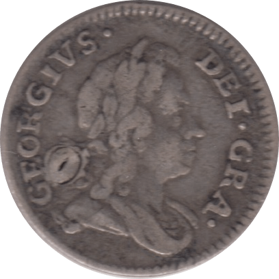 1717 MAUNDY THREEPENCE PLUGGED ( FINE )