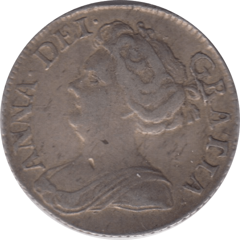 1711 SIXPENCE ( VF ) 1