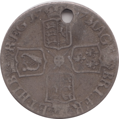 1707 SIXPENCE HOLED E ( NF ) 1