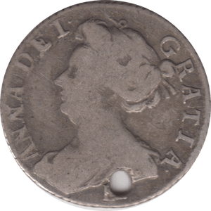 1707 SIXPENCE HOLED E ( NF ) 1