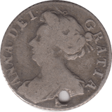 1707 SIXPENCE HOLED E ( NF ) 1
