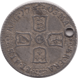 1703 SIXPENCE HOLED ( EF ) 1