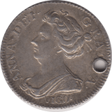 1703 SIXPENCE HOLED ( EF ) 1