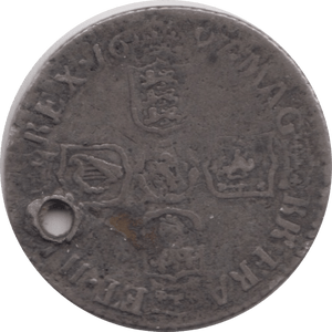 1697 SIXPENCE HOLED ( NF )