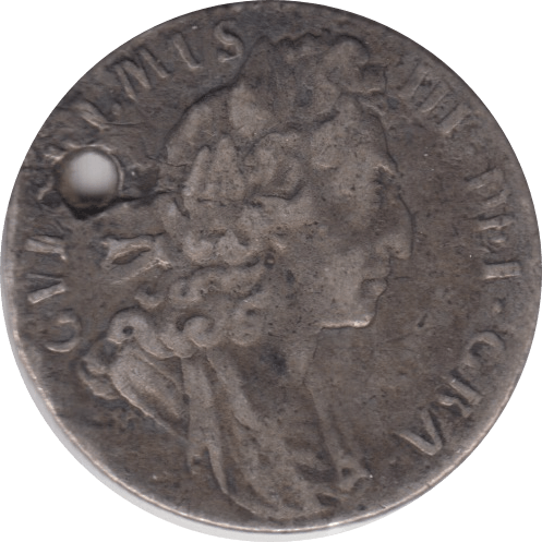 1697 SIXPENCE HOLED ( NF )