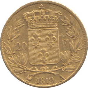 1819 GOLD 20 FRANCS FRANCE A