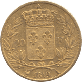 1819 GOLD 20 FRANCS FRANCE A