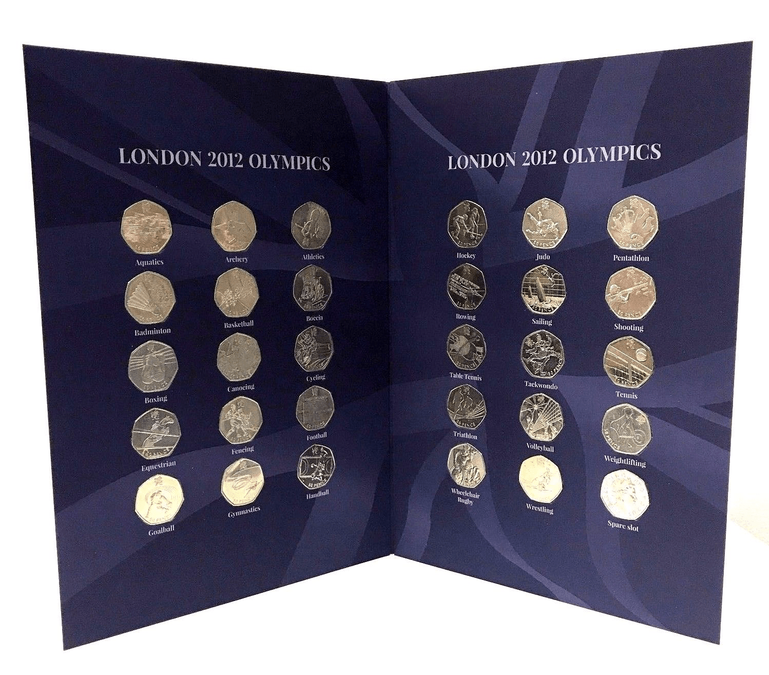 Complete London Olympic 2012 29 x 50p Coins Sports Coin Hunt
