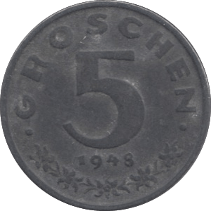 Copy of 1948 5 GROSCHEN AUSTRIA - WORLD COINS - Cambridgeshire Coins