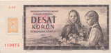 CZECHOSLOVAKIA 10 KORUN BANKNOTE REF 1560 - World Banknotes - Cambridgeshire Coins