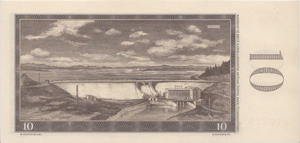 CZECHOSLOVAKIA 10 KORUN BANKNOTE REF 1560 - World Banknotes - Cambridgeshire Coins