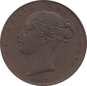 1847 FARTHING ( AUNC ) 1 - Farthing - Cambridgeshire Coins