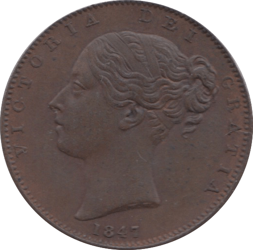 1847 FARTHING ( AUNC ) 1 - Farthing - Cambridgeshire Coins