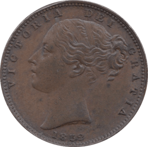 1852 FARTHING ( AUNC ) 1 - Farthing - Cambridgeshire Coins