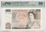 FIFTY POUNDS BANKNOTE SOMERSET PMG 66 GEM UNCIRCULATED A06252754 - £50 Banknotes - Cambridgeshire Coins