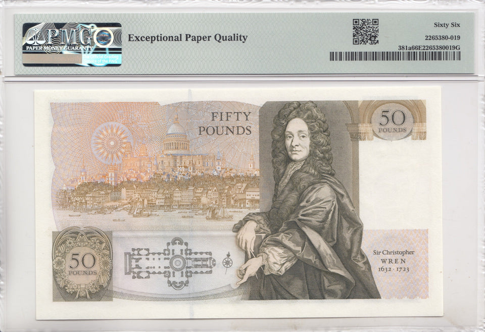 FIFTY POUNDS BANKNOTE SOMERSET PMG 66 GEM UNCIRCULATED A06252769 - £50 Banknotes - Cambridgeshire Coins