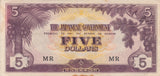 FIVE DOLLARS JAPANESE GOVERNMENT JAPANESE BANKNOTE REF 206 - WORLD BANKNOTES - Cambridgeshire Coins