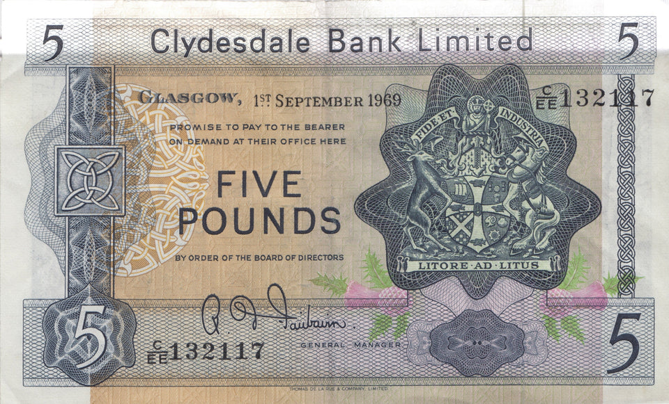 FIVE POUNDS BANK OF SCOTLAND REF SCOT-44 - SCOTTISH BANKNOTES - Cambridgeshire Coins