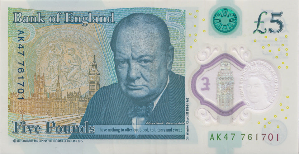 FIVE POUNDS BANKNOTE CLELAND REF £5-50 - £5 BANKNOTES - Cambridgeshire Coins