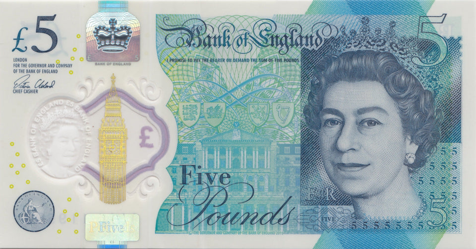 FIVE POUNDS BANKNOTE CLELAND REF £5-51 - £5 BANKNOTES - Cambridgeshire Coins