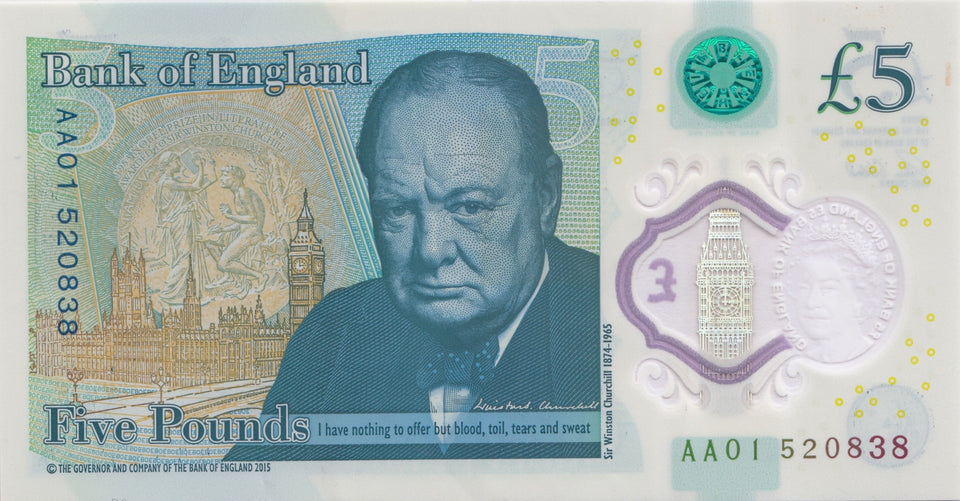 FIVE POUNDS BANKNOTE CLELAND REF £5-52 - £5 BANKNOTES - Cambridgeshire Coins