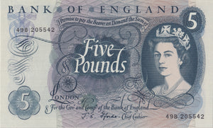 FIVE POUNDS BANKNOTE FFORD REF £5-74 - £5 BANKNOTES - Cambridgeshire Coins