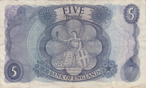 FIVE POUNDS BANKNOTE FFORDE REF £5-64 - £5 BANKNOTES - Cambridgeshire Coins