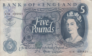 FIVE POUNDS BANKNOTE FFORDE REF £5-65 - £5 BANKNOTES - Cambridgeshire Coins