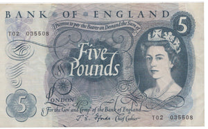 FIVE POUNDS BANKNOTE FORDE £5-1 - £5 BANKNOTES - Cambridgeshire Coins