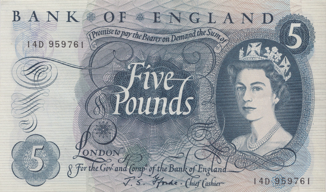 FIVE POUNDS BANKNOTE FORDE REF £5-12 - £5 BANKNOTES - Cambridgeshire Coins