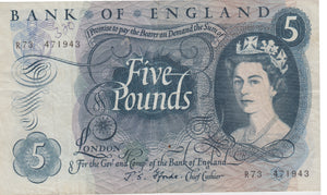 FIVE POUNDS BANKNOTE FORDE REF £5-2 - £5 BANKNOTES - Cambridgeshire Coins