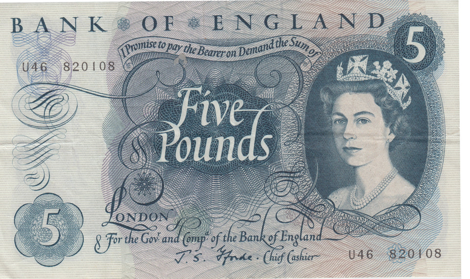 FIVE POUNDS BANKNOTE FORDE REF £5-3 - £5 BANKNOTES - Cambridgeshire Coins