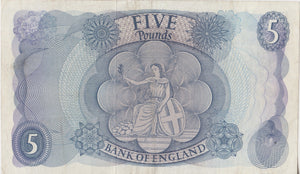 FIVE POUNDS BANKNOTE HOLLOM REF £5-49 - £5 BANKNOTES - Cambridgeshire Coins