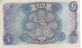 FIVE POUNDS BANKNOTE HOLLOM REF £5-7 - £5 BANKNOTES - Cambridgeshire Coins