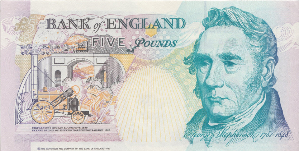 FIVE POUNDS BANKNOTE KENTFIELD REF £5-34 - £5 BANKNOTES - Cambridgeshire Coins