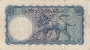 FIVE POUNDS BANKNOTE O'BRIEN REF £5-13 - £5 BANKNOTES - Cambridgeshire Coins